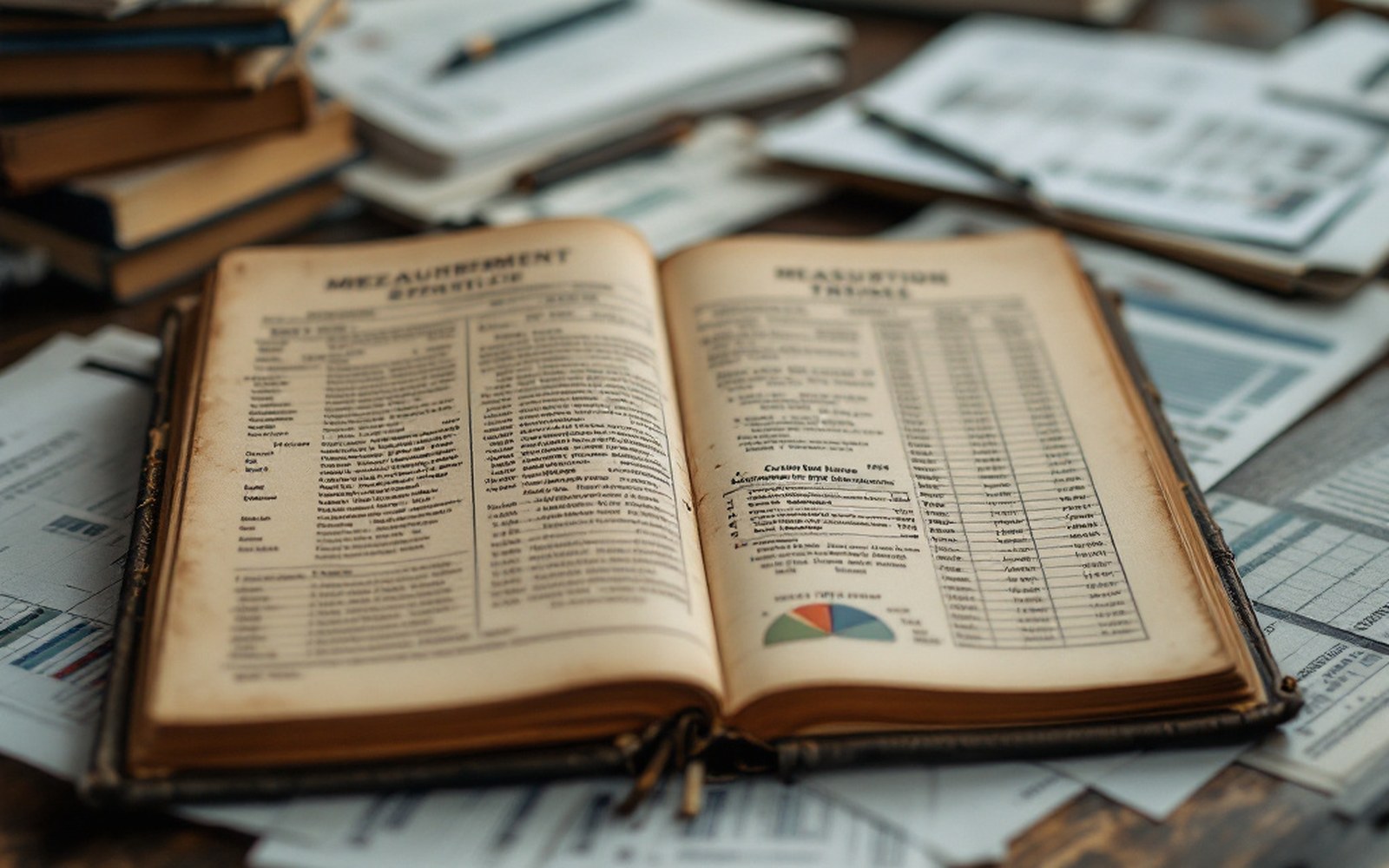 An old bound statistical volume open at a data table