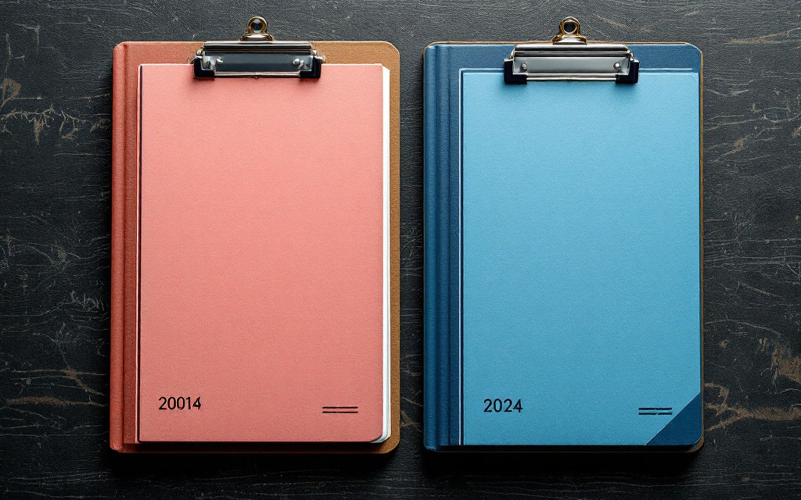 Two editions of a statistical yearbook side by side